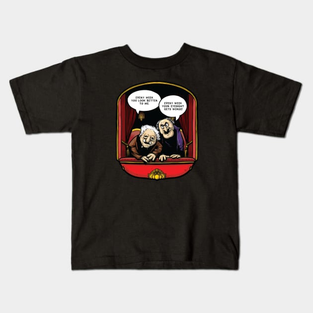 Statler and Waldorf (Eyesight) Kids T-Shirt by Baddest Shirt Co.